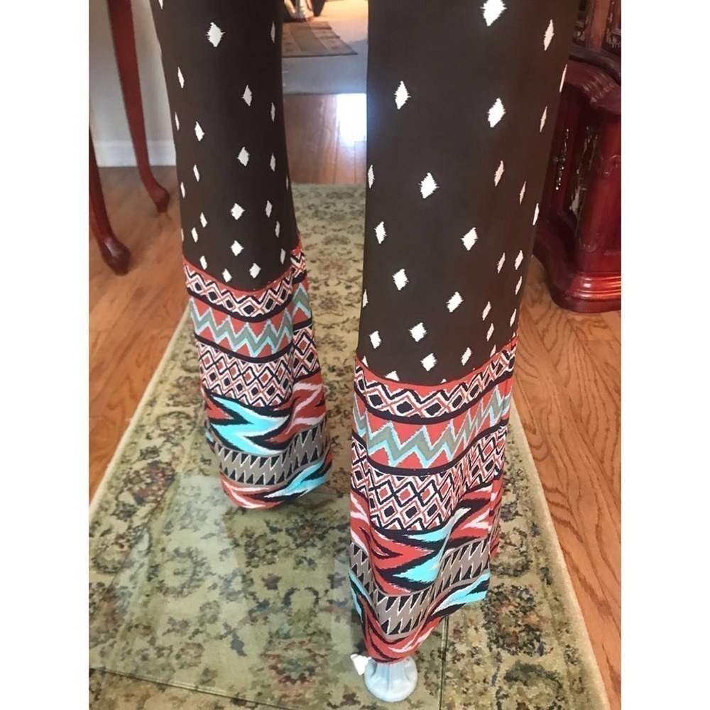 Multi colored bell bottom pants S/M - Picture 6 of 7